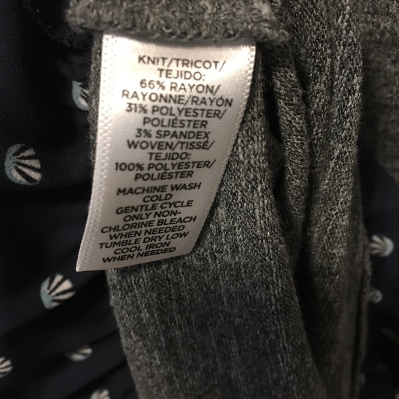 LOFT Layered One Piece. (mixed media) Blouse Gray - Picture 7 of 7